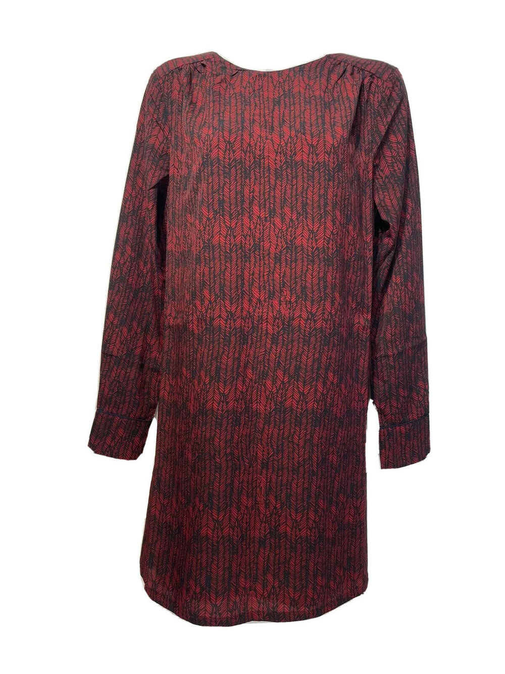 frnch red blue long sleeve sheath dress Size S